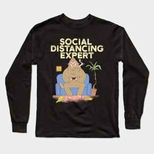 Social Distancing Expert Quarantine Bigfoot Long Sleeve T-Shirt